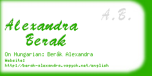 alexandra berak business card